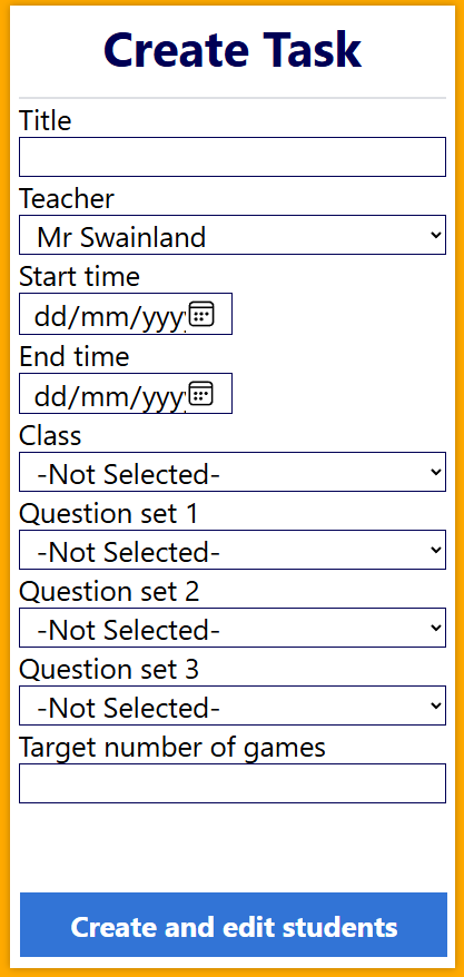 Picture of the Database menu dropped down and add class selected